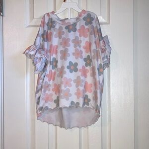 Floral Ruffle Sleeve set, hand made!